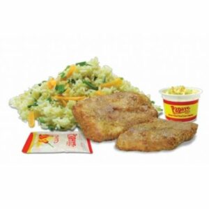 Fried Fish Rice with Coleslaw